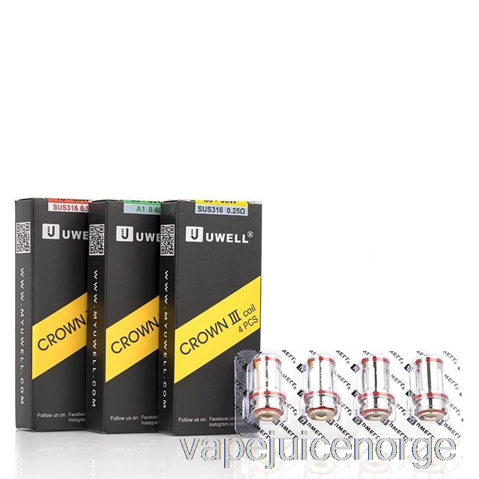 Vape Norge Uwell Crown 3 Iii Erstatningsspoler 0,4ohm Kanthal Parallelle Spoler